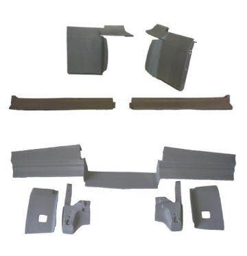 thumbnail image 2 of Front & Rear Bumper Filler Set For 1979-1985 Cadillac Eldorado - 11-Piece, Black 2 of 12